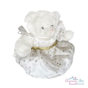 Stuffed animal bear brown with angel wing 10"